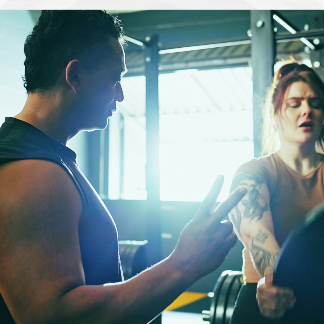 Coaching a client at Zone Fitness Cape Quarter